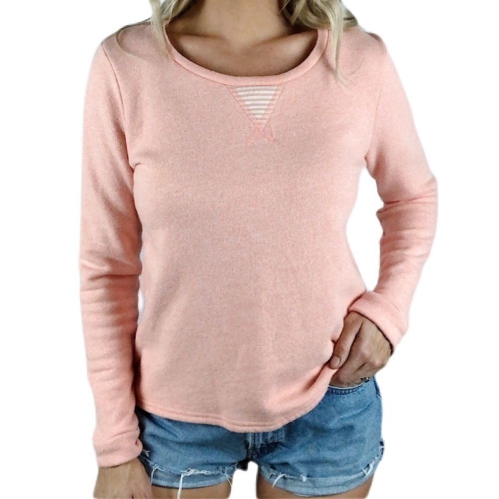 Lucky Brand Lucky Lotus Peach Crewneck Sweatshirt